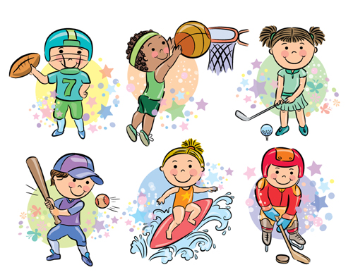 Sports people cartoon vector 03 - Vector Cartoon free download