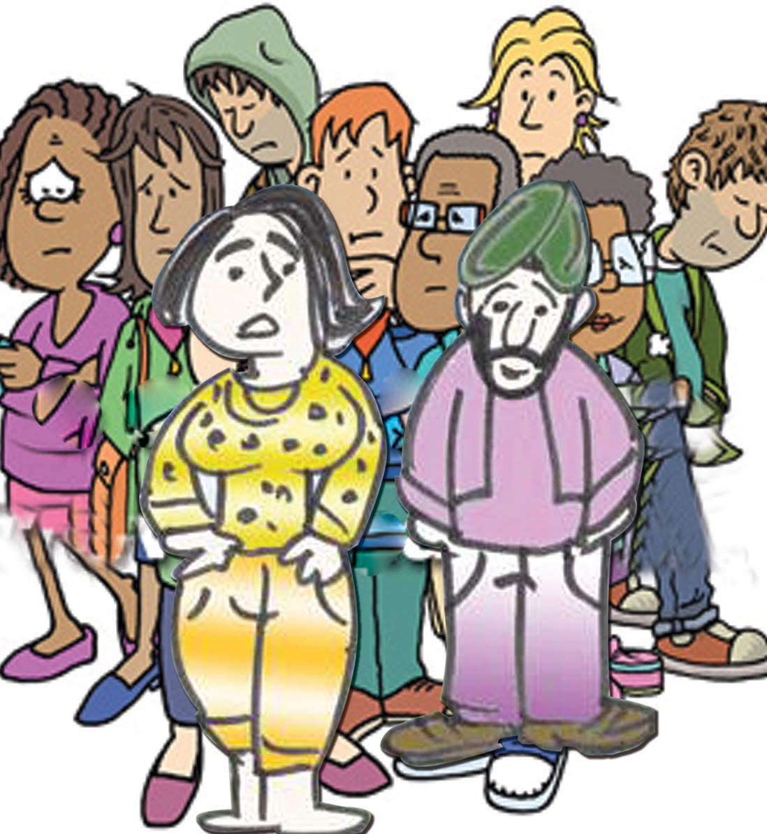 Group of People Walking Clipart