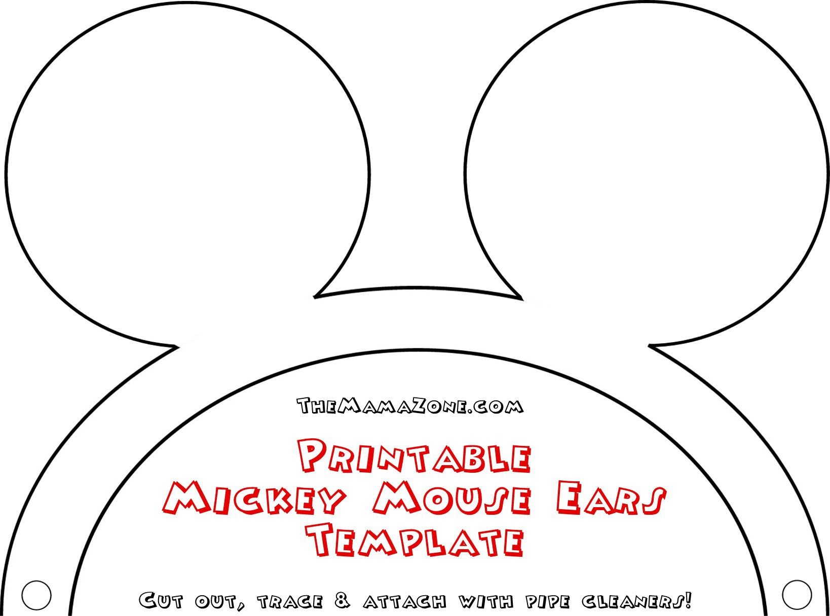 Printable Diy Mickey Mouse Ears Template