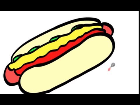 How To Draw A Cartoon Hot Dog - YouTube