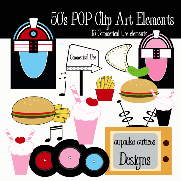 50's Pop Clip Art Elements - Christmas Cliparts - Holiday Cliparts ...