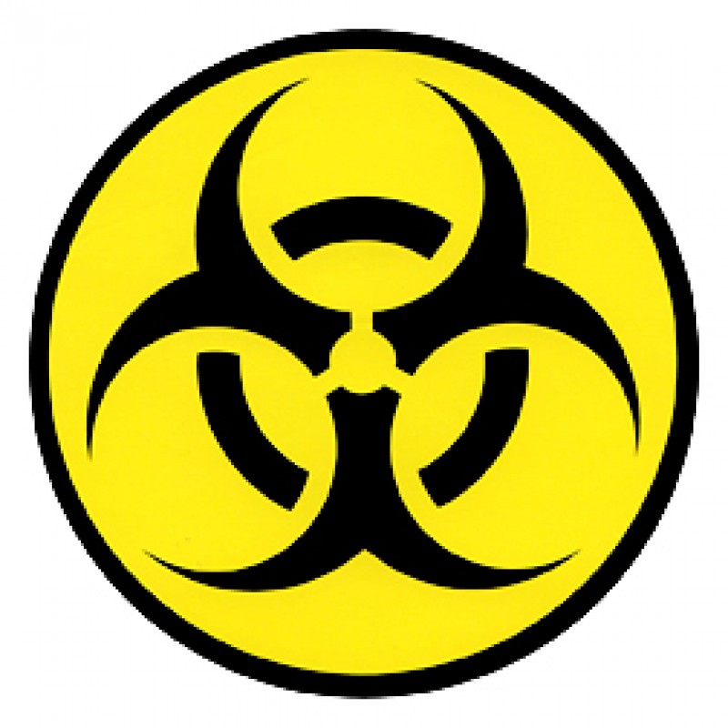 Biohazard Symbol. Die-Cut 3" Diameter Sticker. Biohazard Sign.