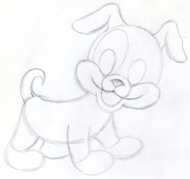 Draw Cartoon Puppy. Very cute.