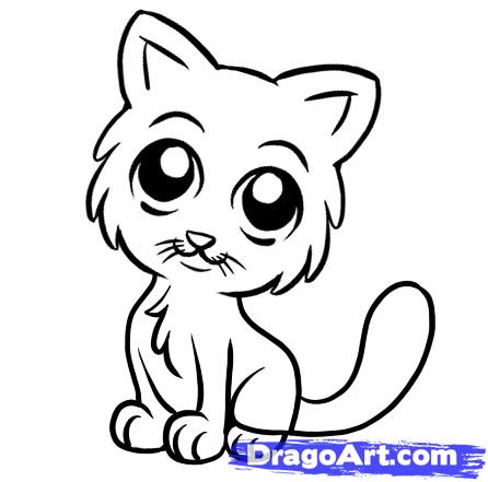 How to Draw a Simple Cat, Step by Step, Pets, Animals, FREE Online ...