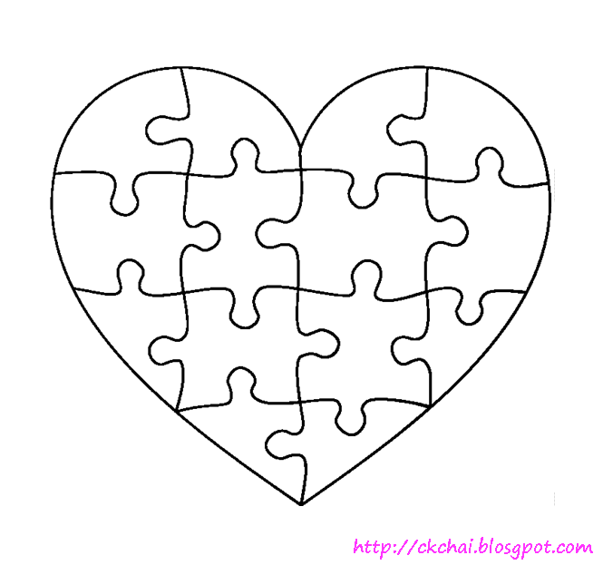Puzzle Of Life 谜图人生: Free Heart Shaped Puzzle Template
