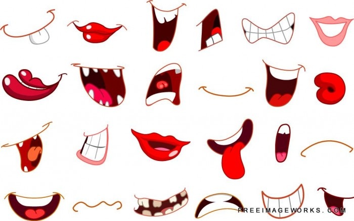 mouth vector, vector mouth, cartoon girl happy mouth, cartoon ...