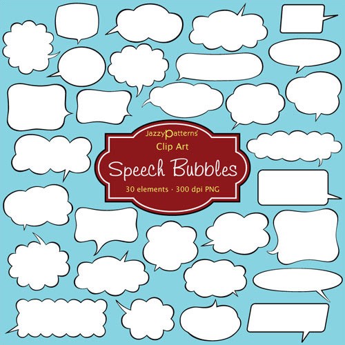 Speech Bubbles clip art CA011 instant download by JazzyPatterns