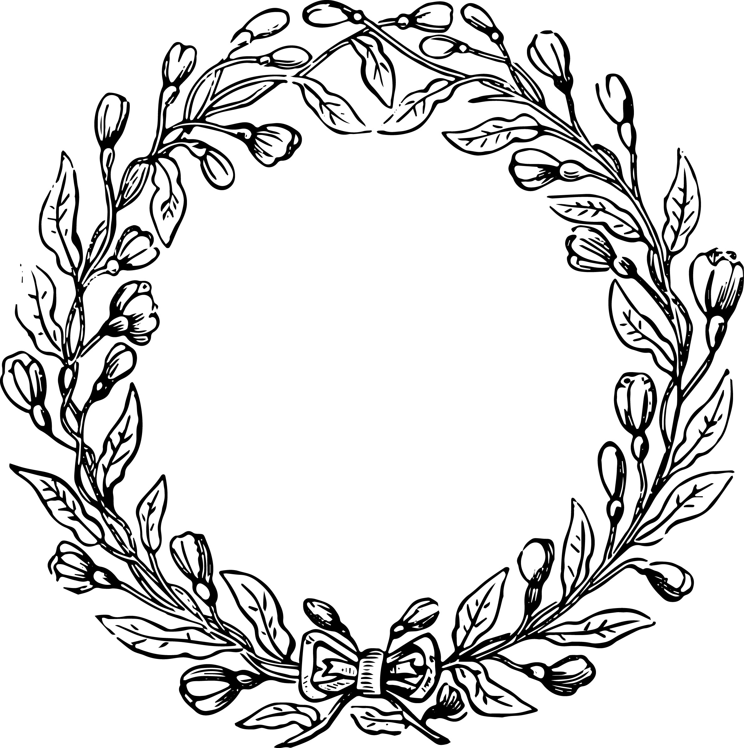 Free Vector File and Clip Art Image - Vintage Floral Wreath | Oh ...