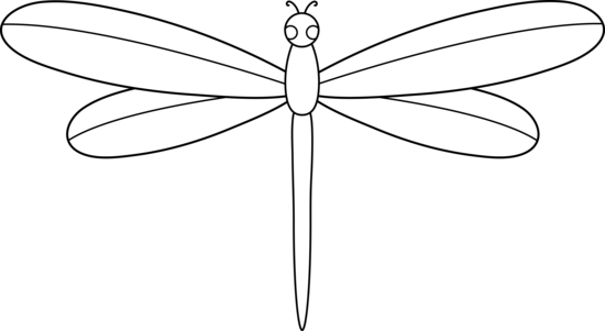 Dragonfly Line Art - Free Clip Art
