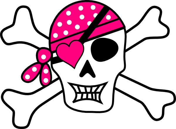Pink Pirate Cross Bones clip art - vector clip art online, royalty ...