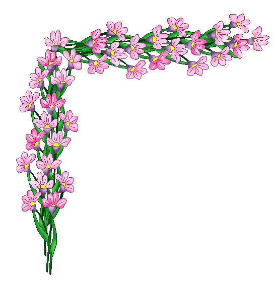 Flower Clip Art - Floral Corner Design - Flowers