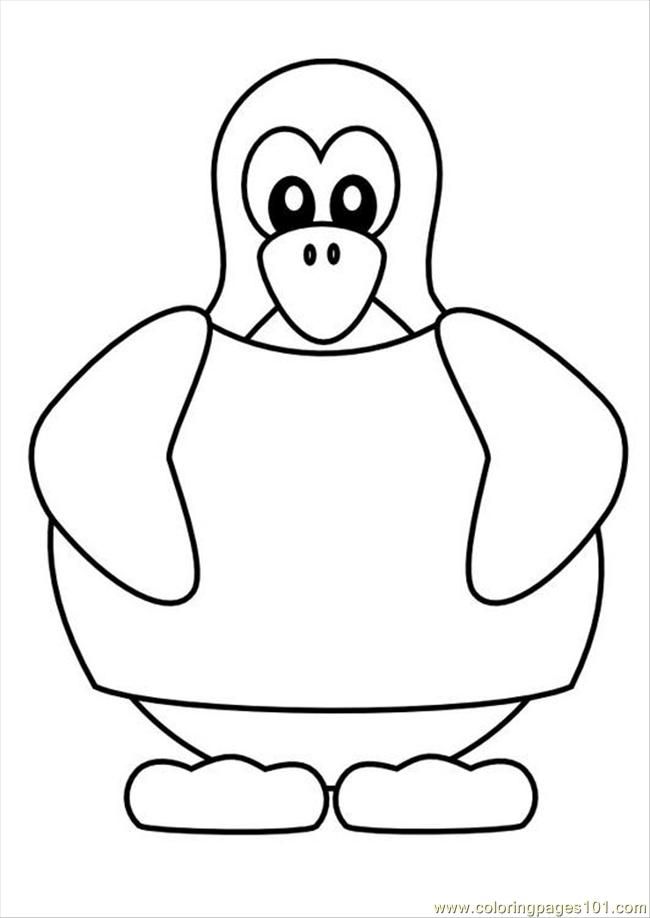 penguin in tshirt Colouring Pages