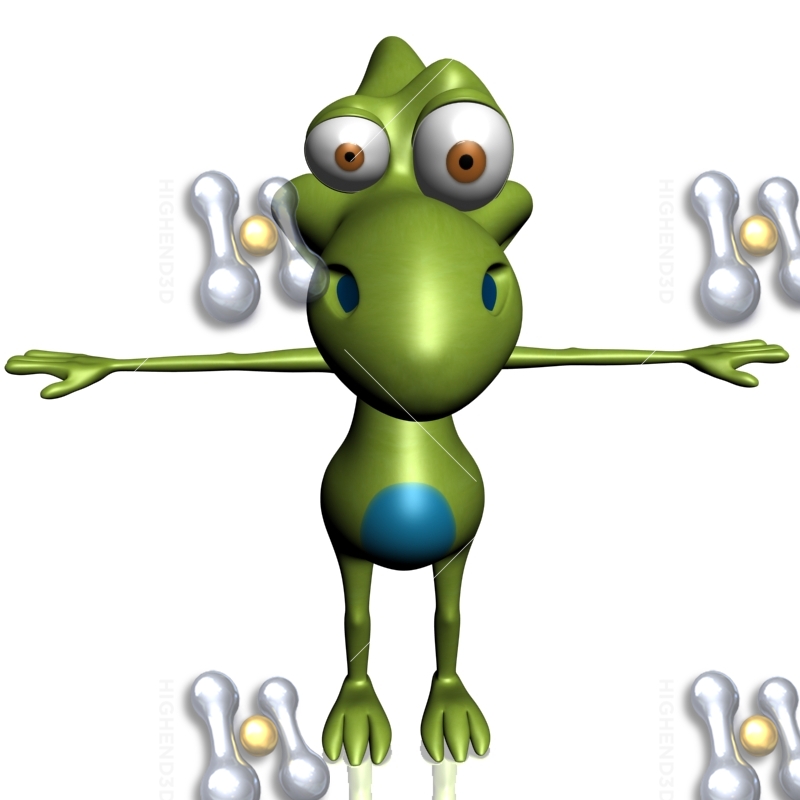 Dinko Alien Character Rigged 3D Model