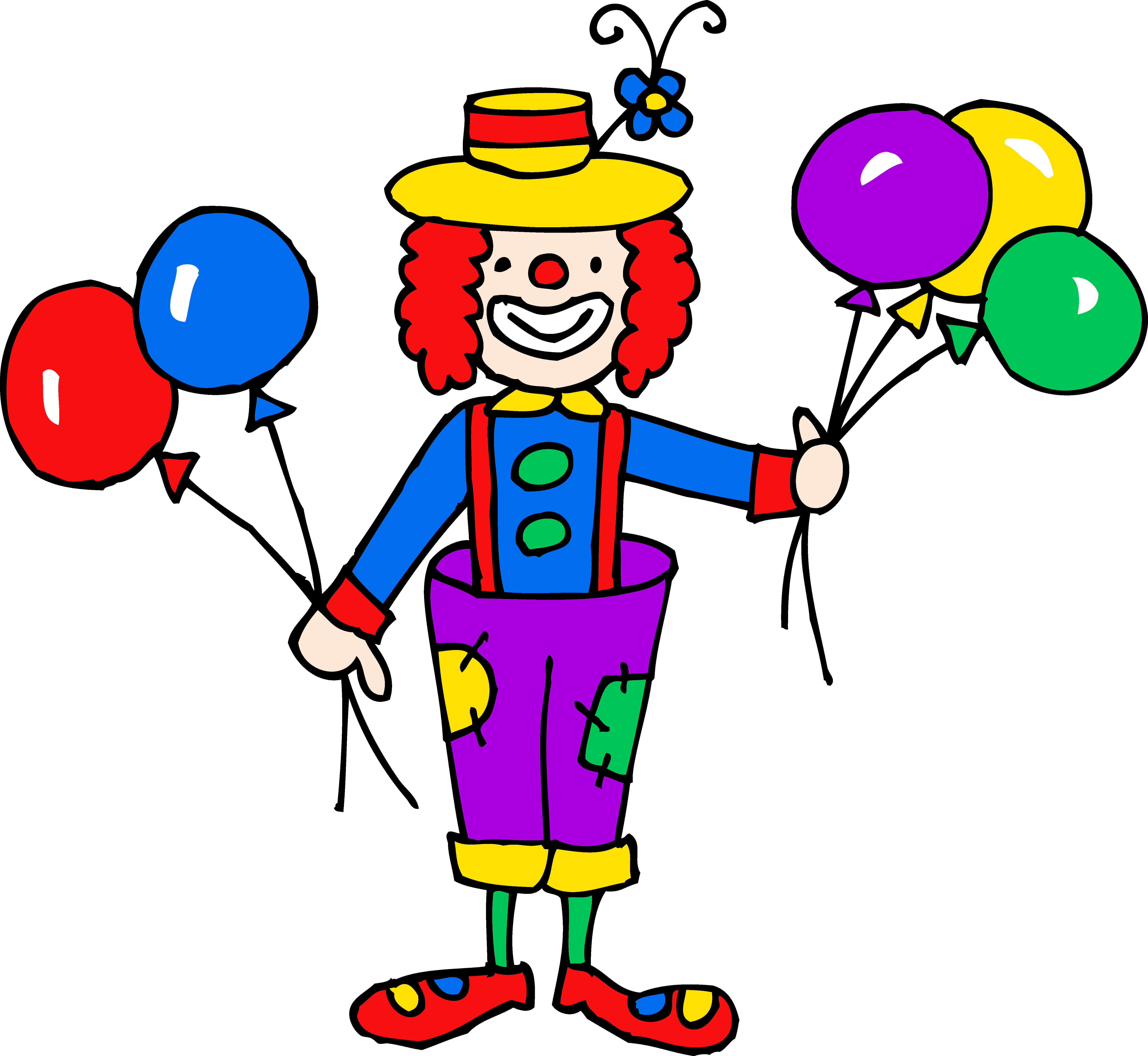 Cute Colorful Clown Clipart - Free Clip Art