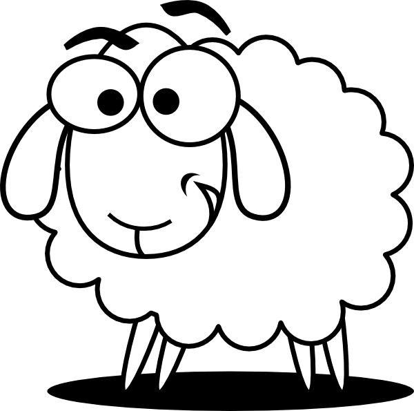 Funny Sheep Outline clip art - vector clip art online, royalty ...