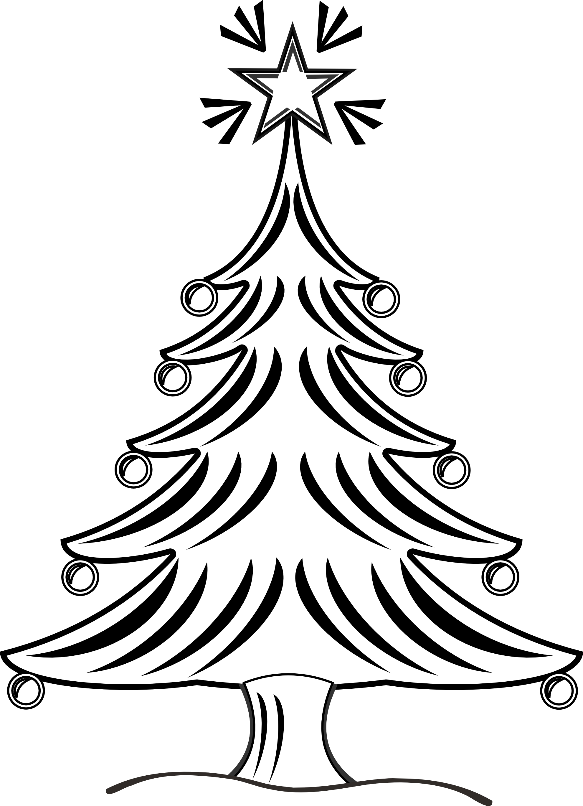 Christmas Tree Clip Art Black And White - ClipArt Best