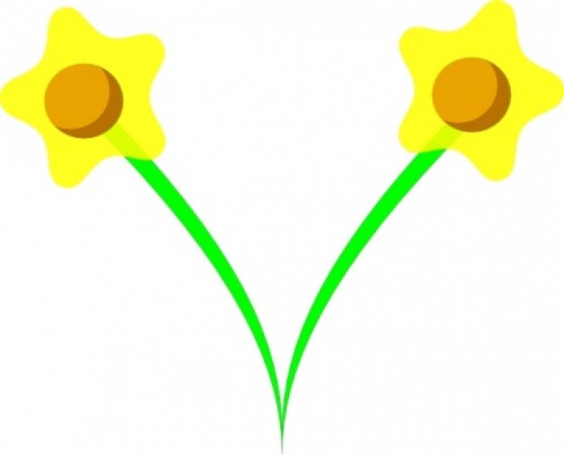 Simple Five Pettle Daffodil clip art Vector | Free Download