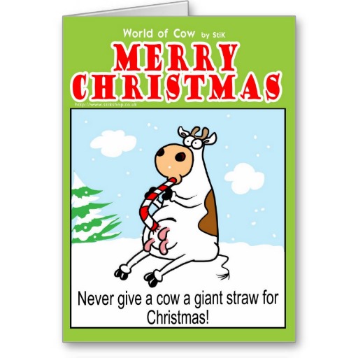 Christmas Cow Cards, Christmas Cow Card Templates, Postage ...