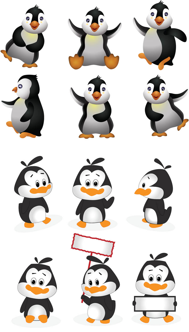 Cartoon penguins vector | Vector Graphics Blog