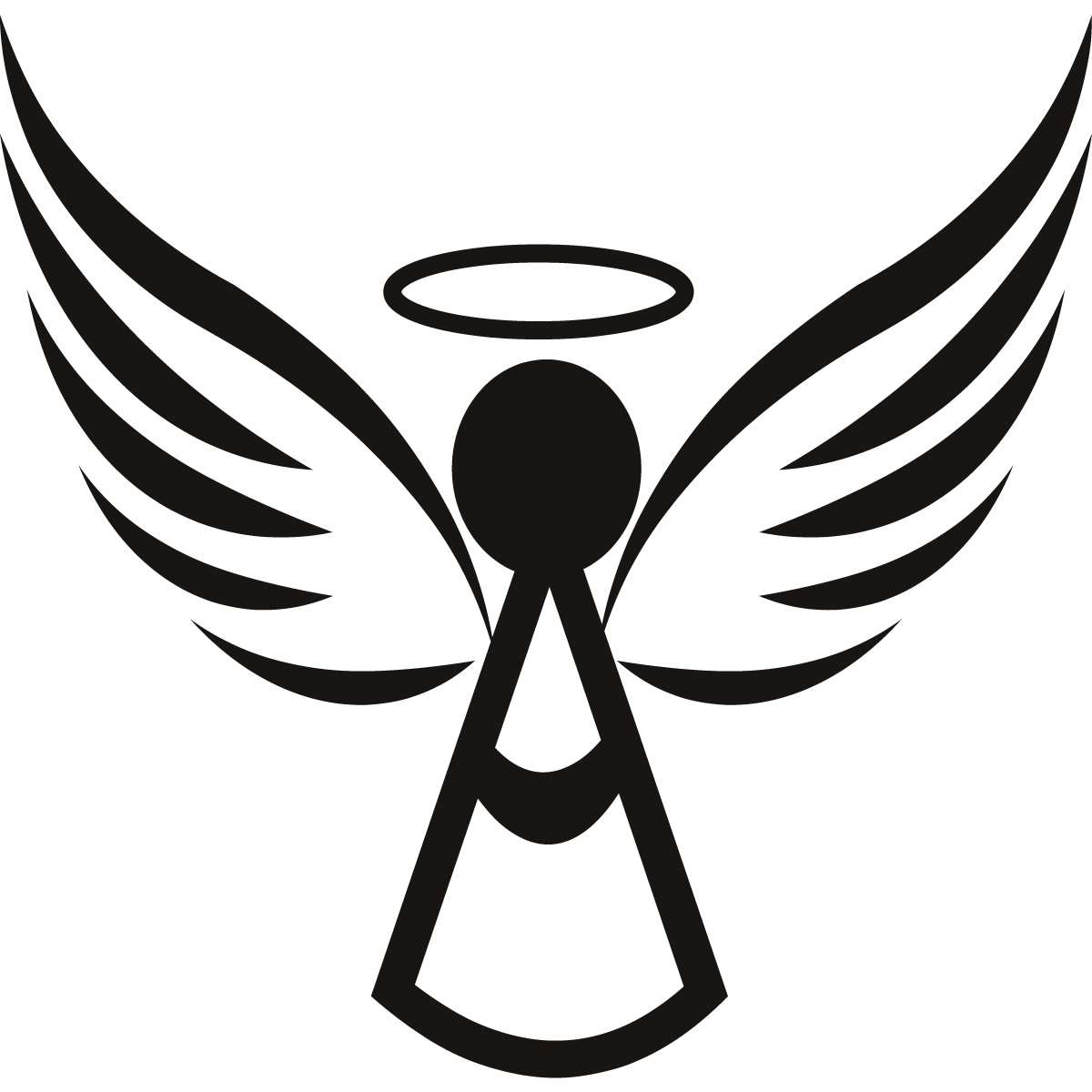 free black and white clipart of angels - photo #34