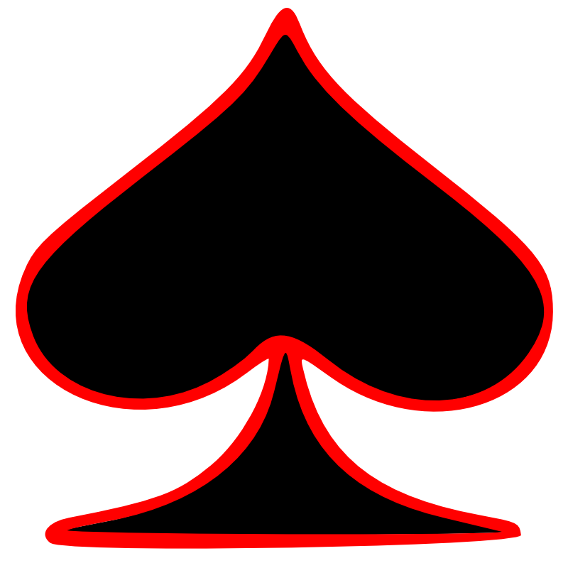 Clipart - Outlined Spade Playing Card Symbol