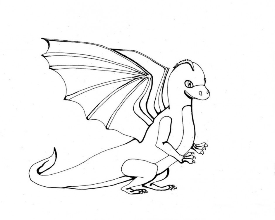 Dragon Coloring Page Fierce Looking Dragon Realistic Dragon 237384 ...