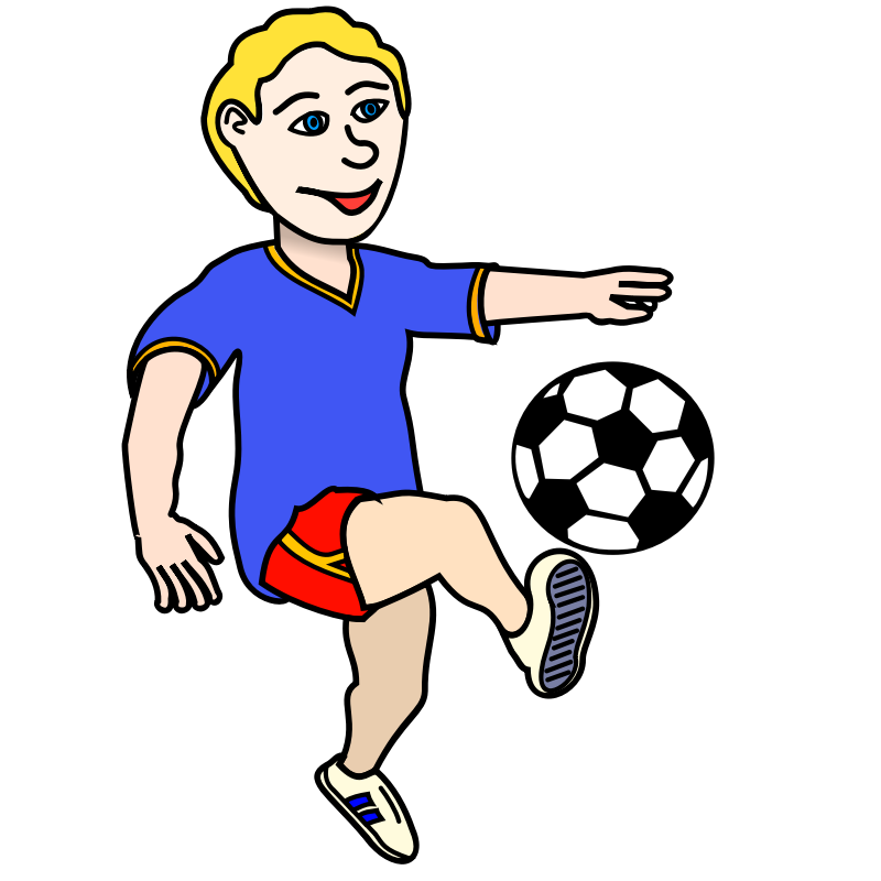 Clipart - Soccer playing boy coloured
