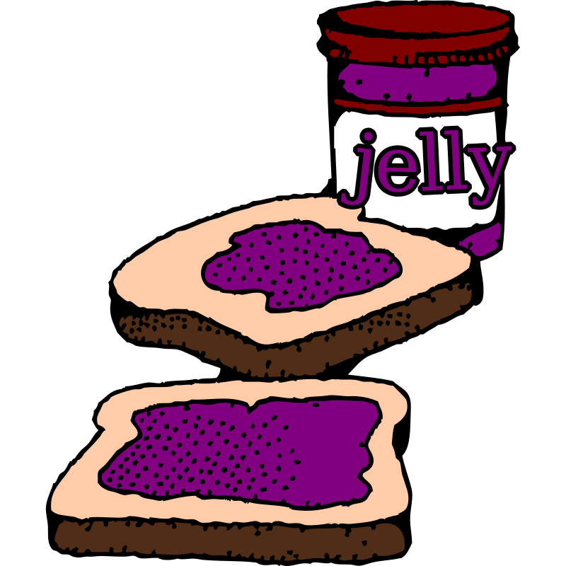 Clipart - Colorized Peanut butter and jelly sandwich