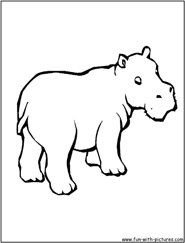 Hippopotamus Coloring 3 Png 141058 Hippo Coloring Page