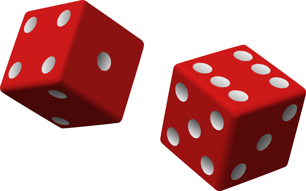 OnlineLabels Clip Art - Two Red Dice