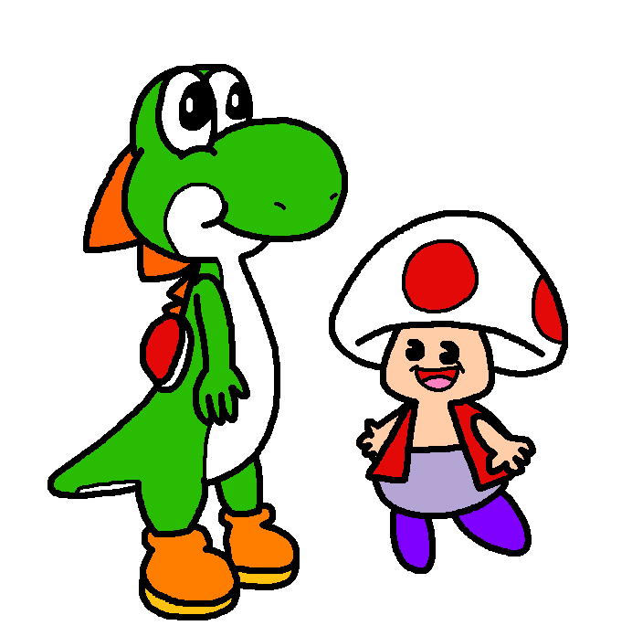 Yoshi And Toad - Cartoon Versions by Bomberdrawer on deviantART