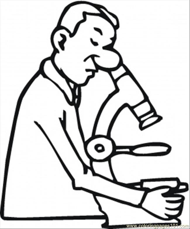 Coloring Pages Doctor With Microscope (Technology > Optical ...