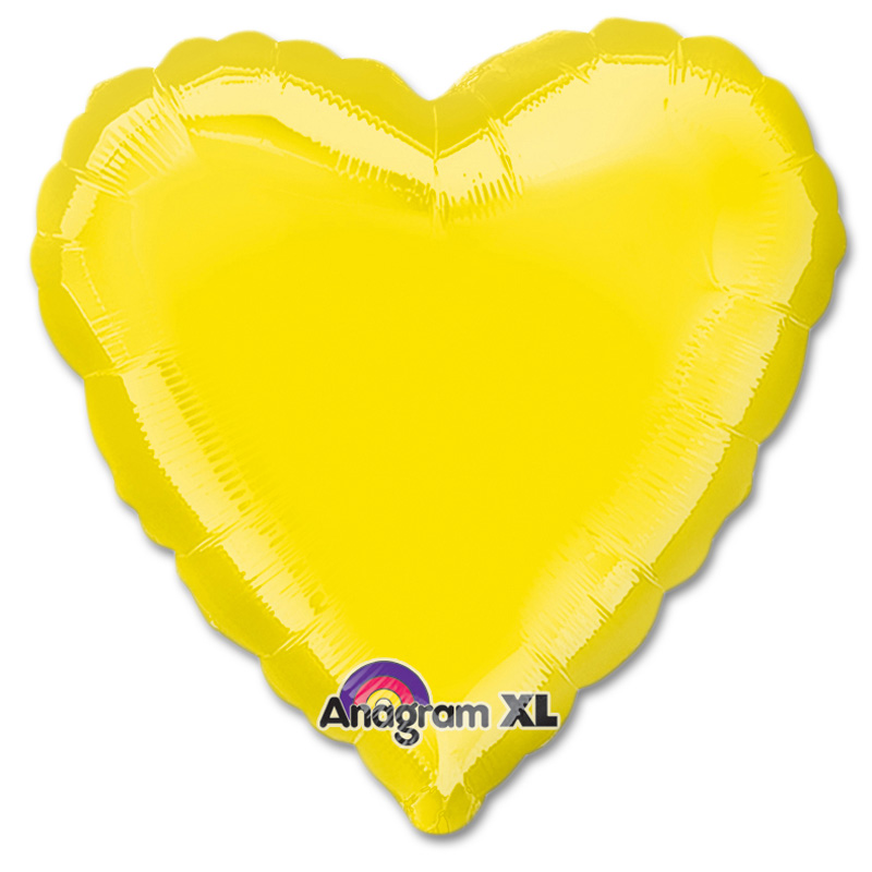 Citrine Yellow Heart Foil Party Balloon 18 Inch Inflated « Balloon ...