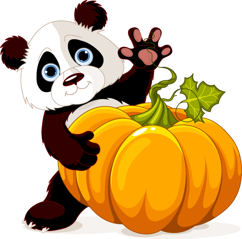 clipart panda pumpkin - photo #1