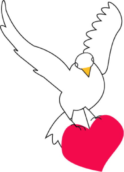 White Dove With Heart clip art - vector clip art online, royalty ...