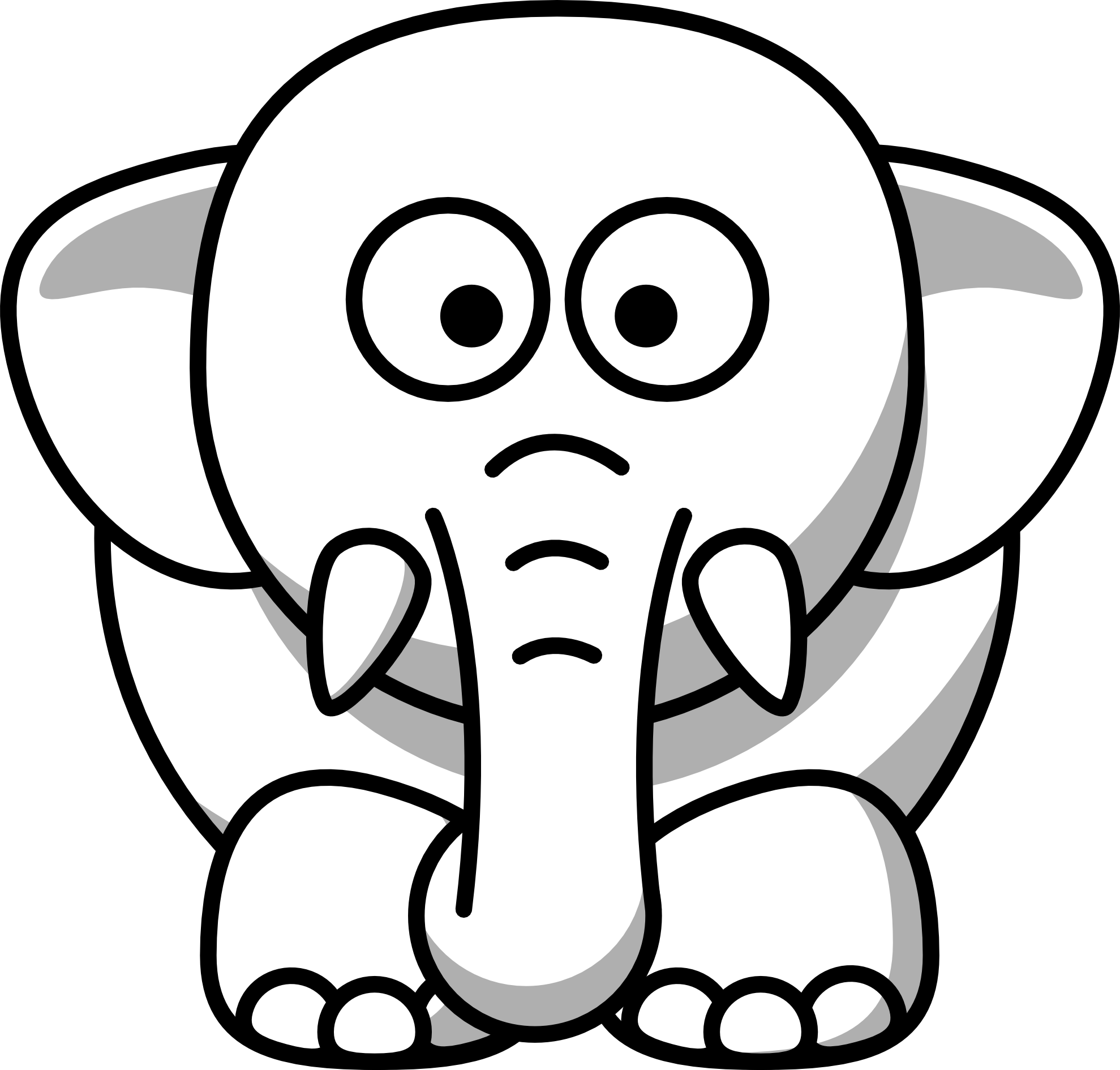 Baby Elephant Clipart Black And White | Clipart Panda - Free ...