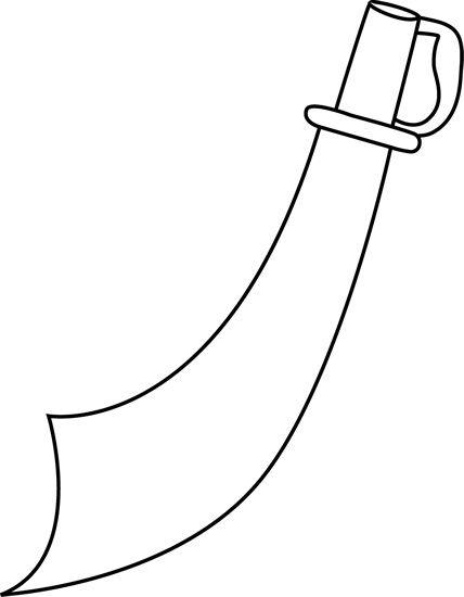 Black and White Pirate Sword Clip Art - Black and White Pirate ...