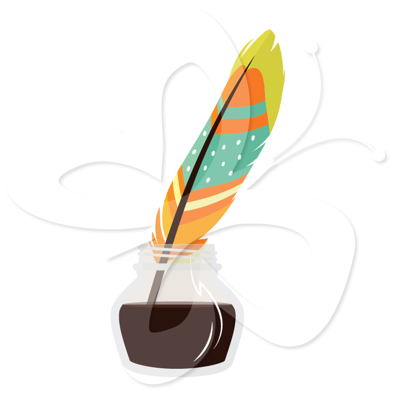 Ink Pot and Quill Clip Art Set - Creative Clipart Collection