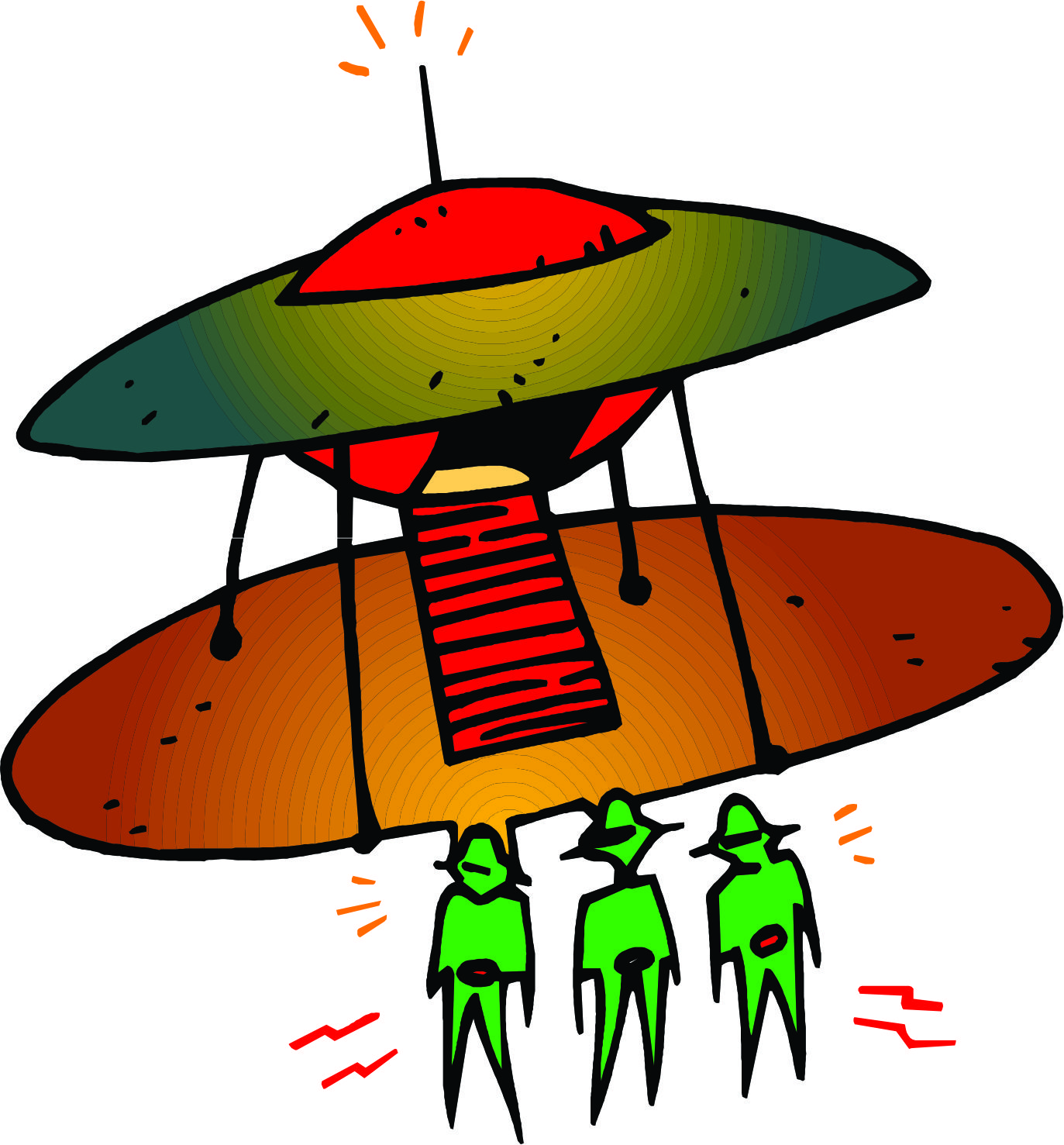 Pix For > Cartoon Alien Spaceship