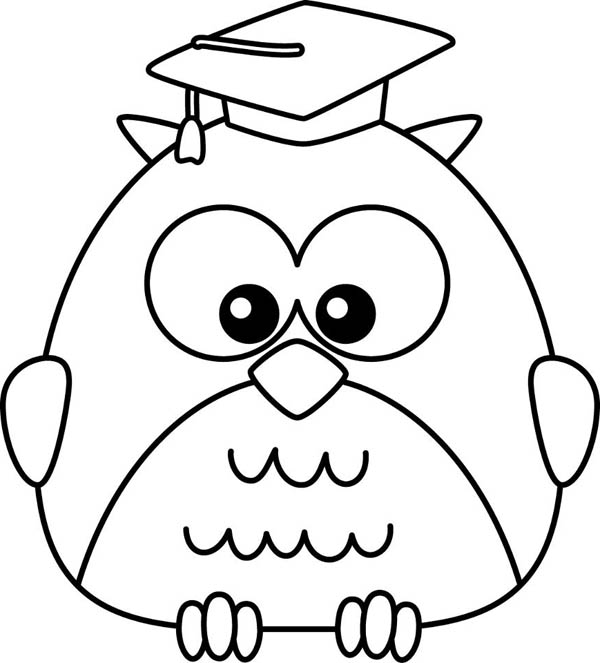 graduate owl coloring page - Download & Print Online Coloring ...