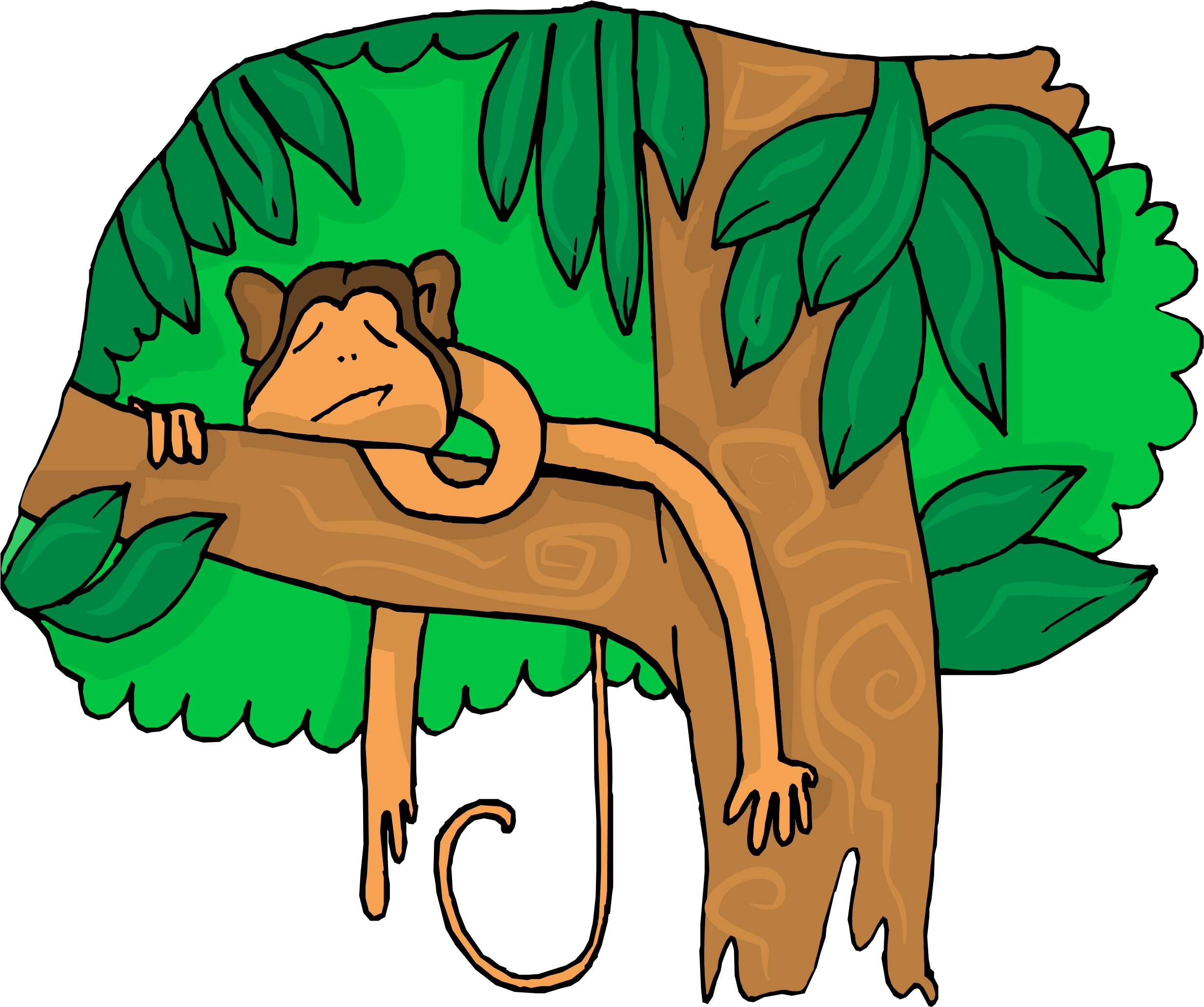 Monkey In A Tree Cartoon | Clipart Panda - Free Clipart Images