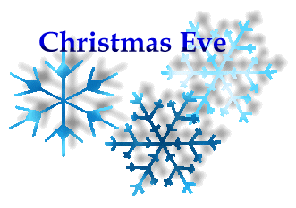Christmas Eve Clip Art and Title - Large Snowflakes