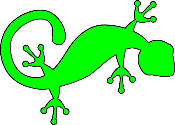 Bright Green Gecko clip art - vector clip art online, royalty free ...