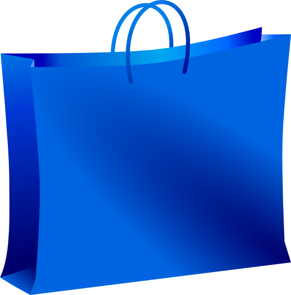 Blue Shopping Bag clip art - vector clip art online, royalty free ...