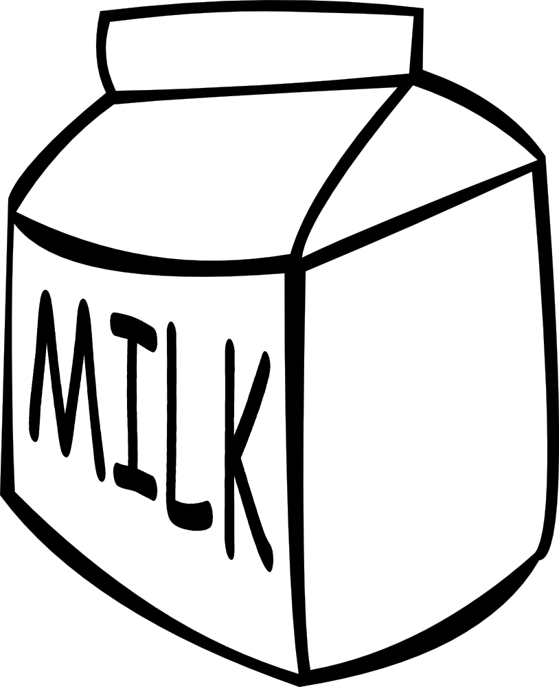 OnlineLabels Clip Art - Small Milk Carton - Black And White