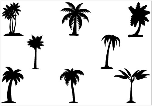 Palm tree silhouette vector packSilhouette Clip Art