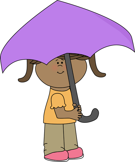 Girl Under Umbrella Clip Art - Girl Under Umbrella Image
