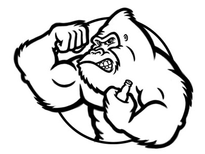 Dribbble - Gorilla Bodybuilder Cartoon Character Sketch 03 by ...