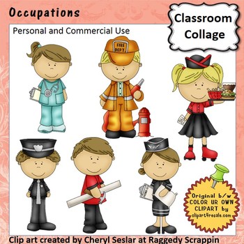 OCCUPATIONS CLIP ART - COLOR - PERS & COMM DOCTOR ARCHITECT POLICE ...