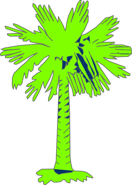 South Carolina Flag Palmetto With No Moon - Green clip art ...